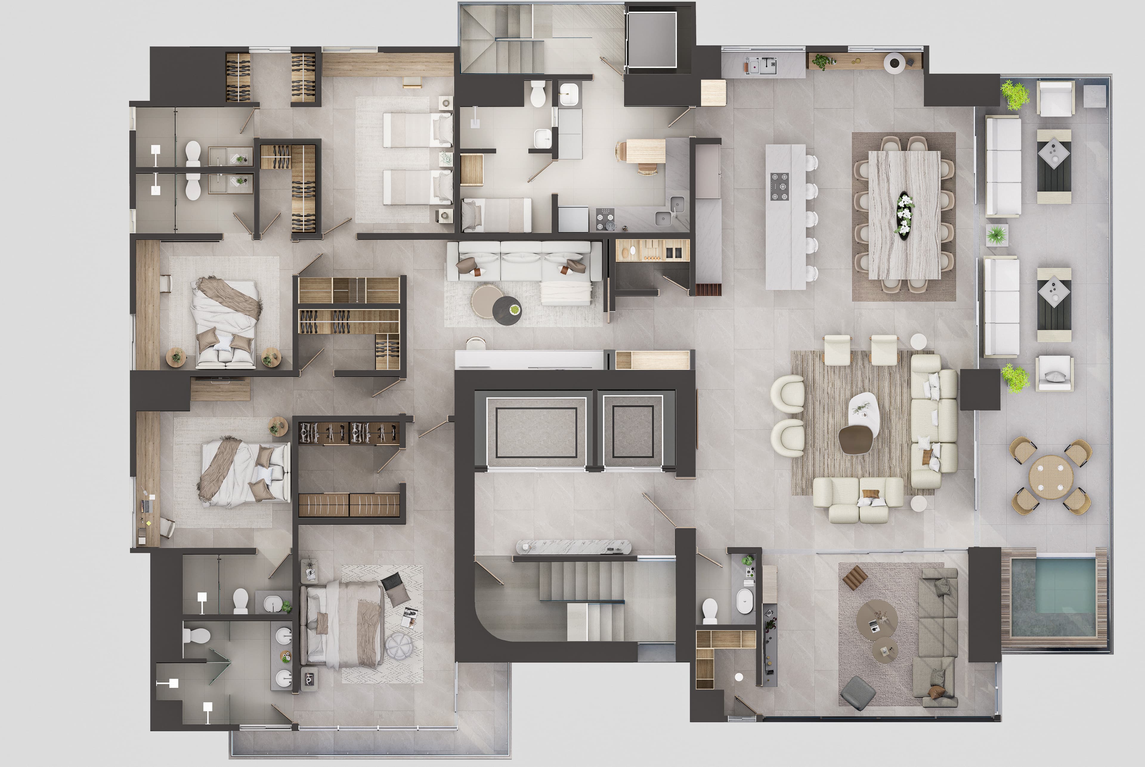 Plano 4 habitaciones